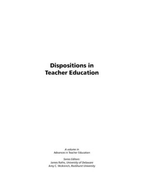 cover image of Dispositions in Teacher Education